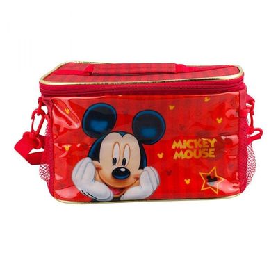 Bolsa Vermelha Térmica Lancheira Mickey 15x27x18cm - Disney