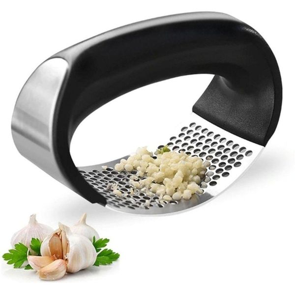Amassador Espremedor Preto Moedor Ralador Triturador De Alho Inox Grinder