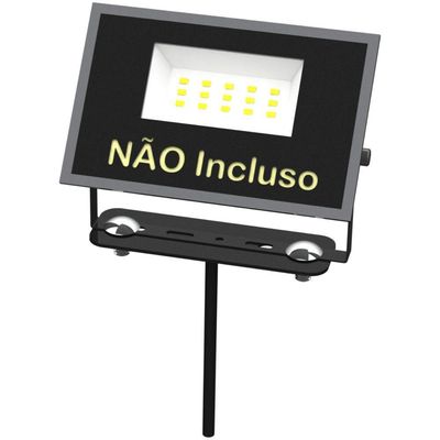 10 Suportes Espetos Estacas Chão Refletor - 10 Cjts - Preto