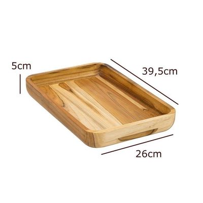 Gamela De Madeira Teca Retangular - Stolf 39,5x5