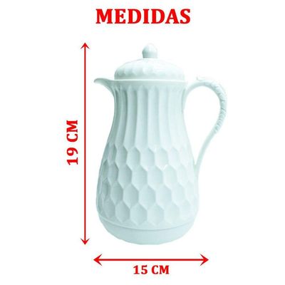 Garrafa Térmica 1l Branca Elegante Vintage Café Bulé Chá