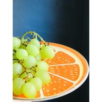 Prato Laranja Sobremesa Em Vidro Para Presente
