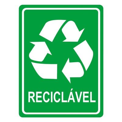 Adesivo Lixo Reciclavel 1 Unidade 20cmx15cm Cor Verde
