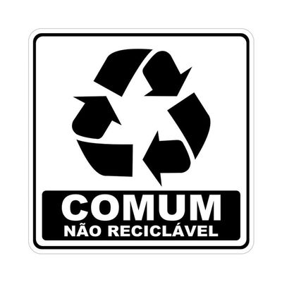 Adesivo Lixo Reciclavel Comum Não Reciclável 1 Unidade 20cm X 20cm Nome Do Desenho Comum