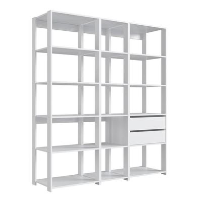 Kit Estante Livreiro 03 Pecas 183x160cm Branco Proddy Branco