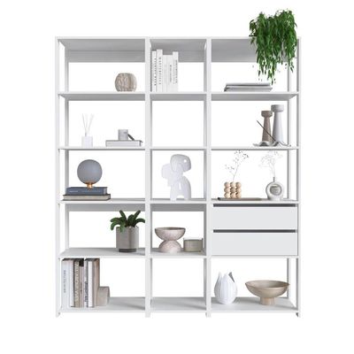 Kit Estante Livreiro 03 Pecas 183x160cm Branco Proddy Branco
