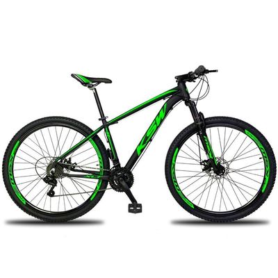Bicicleta Aro 29 Ksw Xlt 21 Marchas Shimano Freio Hidraulico Quadro 15" Preto-verde