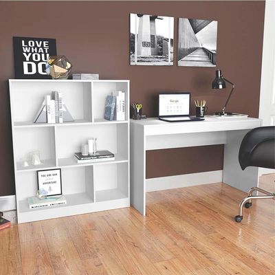 Mesa E Estante Para Escritorio Gamer B28 Branco Novam Branco