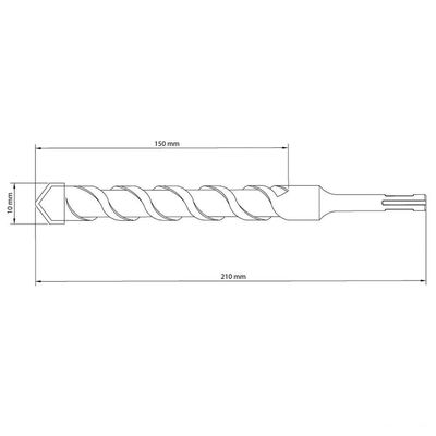 Broca Para Concreto 10x210 Mm Tramontina Em Aço Especial Com Encaixe Sds Plus Tramontina