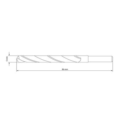 Broca Para Aço 5x86 Mm Tramontina Em Aço Rápido Hss Din 338 Tramontina