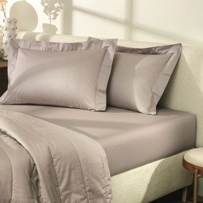 Jogo Cama King Altenburg 200 Fios Lux Inspire Cinza