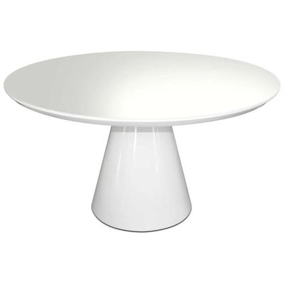 Mesa de Jantar Cone 90cm Laca Branca Yescasa