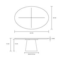 Mesa De Jantar Cone 120X80 Cm Laqueada Cimento QueimadoPreto