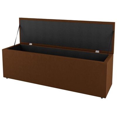 Cabeceira E Baú Cama Box Queen Cora 160cm Suede Terracota