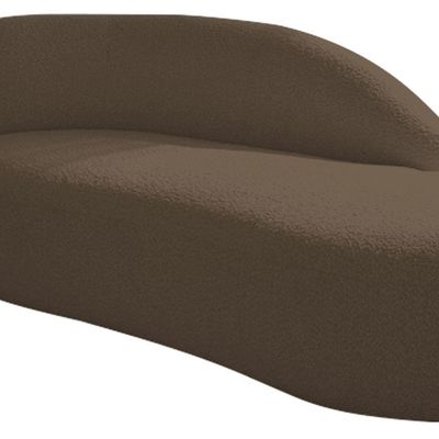 Kit Divã Luna 185cm Lado Direito E 01 Poltrona Base De Ferro Dourado Suede Marrom