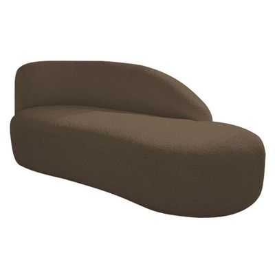 Kit Divã Luna 185cm Lado Direito E 01 Poltrona Base De Ferro Dourado Suede Marrom