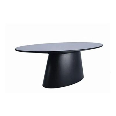 Mesa De Jantar Cone Oval 137X90 Cm Laqueada Cor Preto