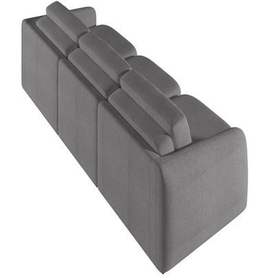 Sofá Cama Para Sala De Estar 3 Lugares 306cm Montserrat K01 Bouclê Cinza - Lyam Decor