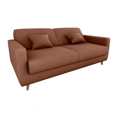 Sofá Cama Emília 2 Lugares 190cm Veludo Ferrugem Matrix
