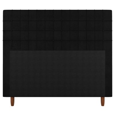 Cabeceira Cama Box Solteiro Parisis 90cm Suede Preto