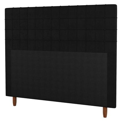 Cabeceira Cama Box Solteiro Parisis 90cm Suede Preto