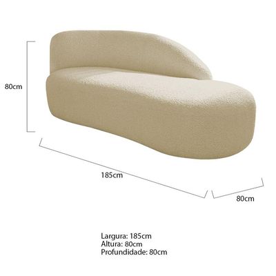 Kit Divã Luna 185cm Lado Direito E 01 Poltrona Base De Ferro Dourado Suede Bege