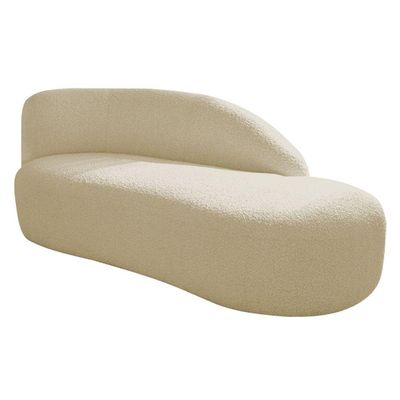 Kit Divã Luna 185cm Lado Direito E 01 Poltrona Base De Ferro Dourado Suede Bege