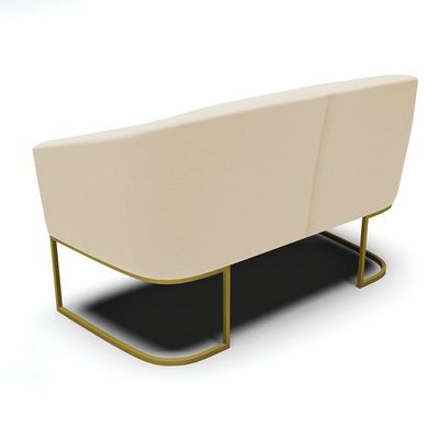 Sofá Namoradeira E Poltrona Base Industrial Dourado Stella D03 - D'rossi Cor A19 Bege