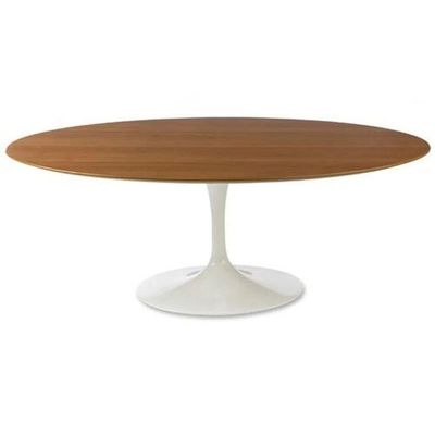 Mesa de Jantar Tulipa Oval 198x122cm Tampo Freijó Branco