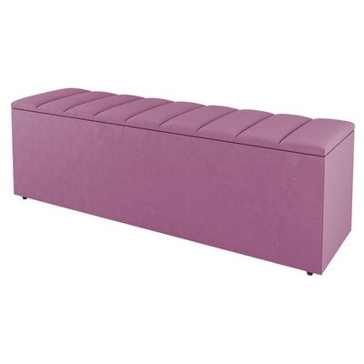 Kit Cabeceira E Baú Cama Box Casal Cora 140cm Suede Rosa