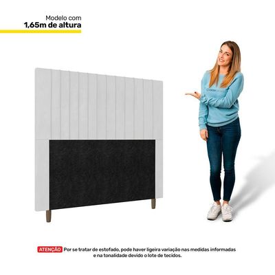 Cabeceira Cama Box Casal King Size Nala 195cm Corano Branco