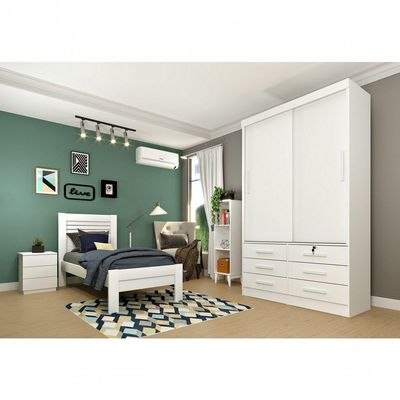 Guarda Roupa Casal Chicago 2 Portas 6 Gavetas S/Espelho Tcil Neve.