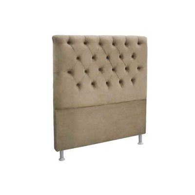 Cabeceira Cama Box Estofada Solteiro Solteiro Embaixatriz Plus Suede Marrom - Simbal