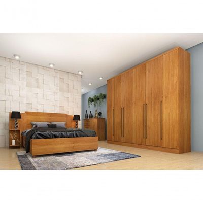 Guarda Roupa Casal Sevilla 6 Portas 8 Gavetas Tcil Cinamomo.