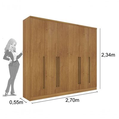 Guarda Roupa Casal Sevilla 6 Portas 8 Gavetas Tcil Cinamomo.