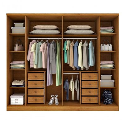 Guarda Roupa Casal Sevilla 6 Portas 8 Gavetas Tcil Cinamomo.