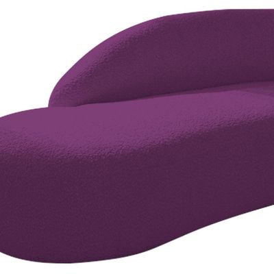 Kit Divã Luna 140cm Lado Esquerdo E 01 Poltrona Base De Ferro Preto Suede Roxo