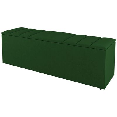 Cabeceira E Baú Cama Box King Size Grace 195cm Suede Verde
