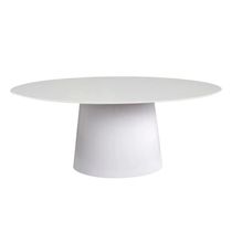 Mesa De Jantar Cone Oval 137X90 Cm Laqueada Cor Branco