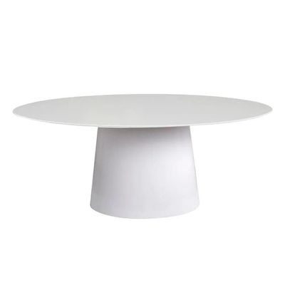 Mesa De Jantar Cone Oval 137X90 Cm Laqueada Cor Branco