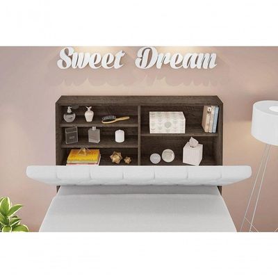 Cabeceira Box Solteiro 0,88 Isis Chocolate Com Capitonê Branco - Framar Móveis