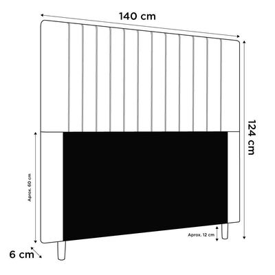 Cabeceira Cama Box Casal Nala 140cm Suede Bege - Abmaza