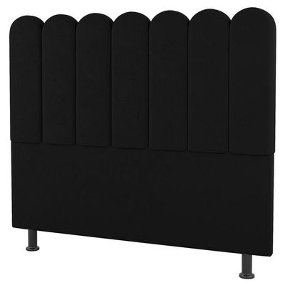 Cabeceira Cama Box Solteiro Lana 90cm Linho Preto - Abmaza