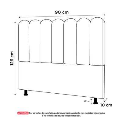 Cabeceira Cama Box Solteiro Lana 90cm Linho Preto - Abmaza