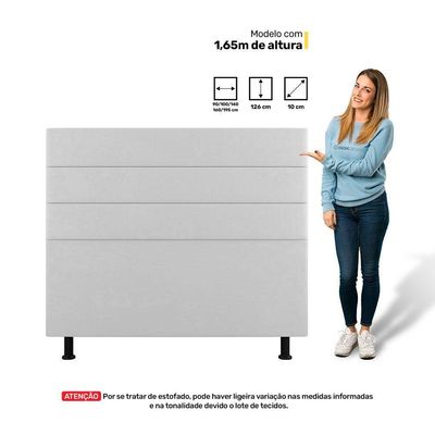 Cabeceira Cama Box Solteiro Malik 90cm Sintético Branco - Abmaza