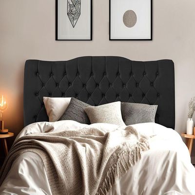 Cabeceira De Cama Box King 195cm Dunas - Veludo Preto
