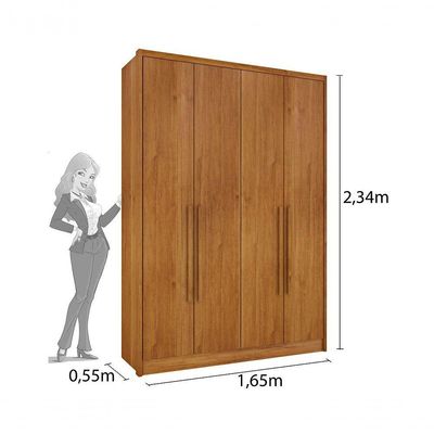 Guarda Roupa Dinamarca 4 Portas Tcil Cinamomo