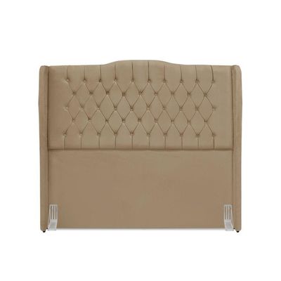 Cabeceira De Cama Box King 195 Cm Dubai Premium - Veludo Bege Escuro