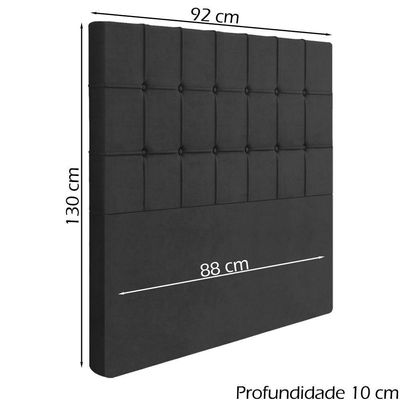 Cabeceira Solteiro 88 Cm Lots Veludo Preto Soon Preto