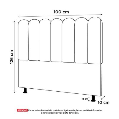 Cabeceira Cama Box Solteiro Lana 100cm Suede Cinza Claro- Abmaza